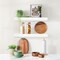 Sorbus Wood Floating Shelves for Wall - 16” Solid Wood Wall Shelves for Bathroom Decor, Books, Bedroom & Living Room - Set of 2 Black Wall Mounted Kitchen Shelves - Durable 100% Premium Solid Pine
